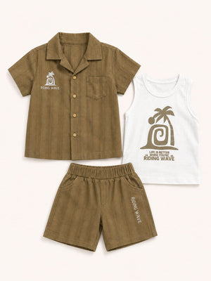 Mehandi Trendy Daily Wear Boys Soft Cotton Clothing Set BloomUp