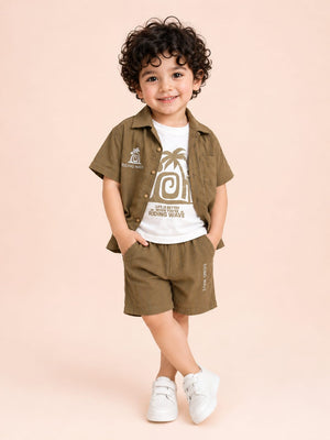 Mehandi Trendy Daily Wear Boys Soft Cotton Clothing Set BloomUp