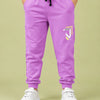 Purple Graphic Jogger Pants for Boys – Soft Cotton Elastic Waist Casual Track Pants
