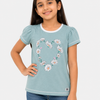 Sage Green Daisy Heart Print Top for Girls – Stylish Casual Everyday Wear