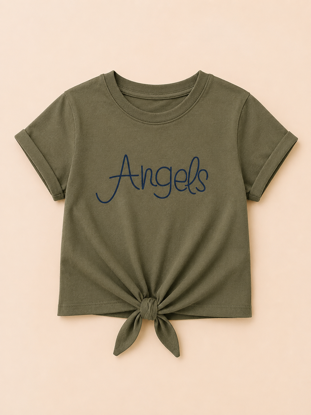 Girls Olive Short Sleeved Shirt Soft Cotton Clothing Set BloomUp
