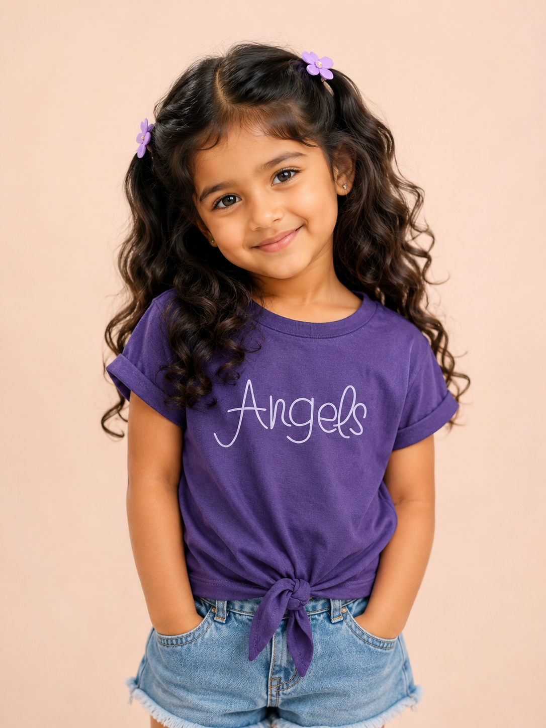 Girls Purple Soft Cotton Top Casual Fashion Kids Wear BloomUp