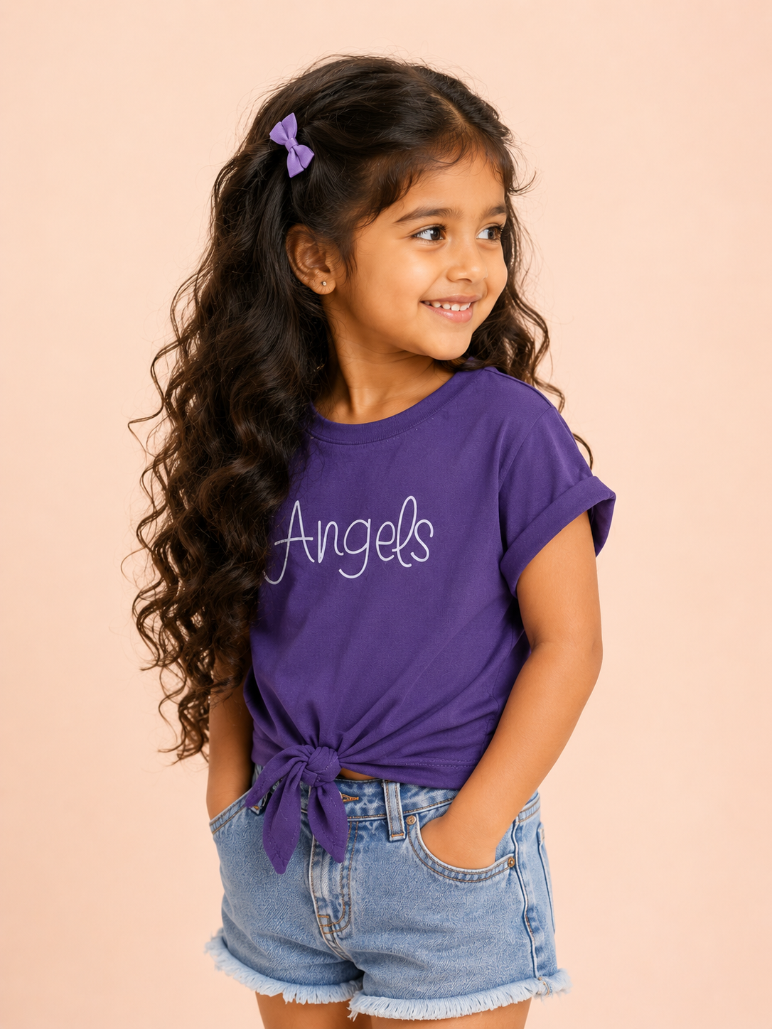 Girls Purple Soft Cotton Top Casual Fashion Kids Wear BloomUp