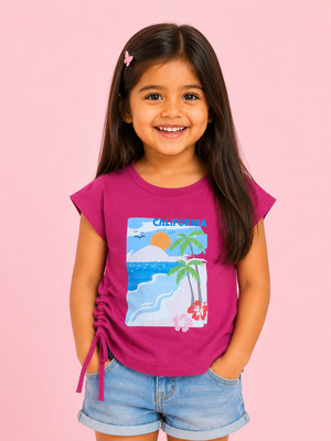 Stylish Girls Pink Short Sleeved Shirt Soft Cotton Clothing Set BloomUp