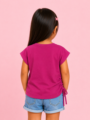 Stylish Girls Pink Short Sleeved Shirt Soft Cotton Clothing Set BloomUp