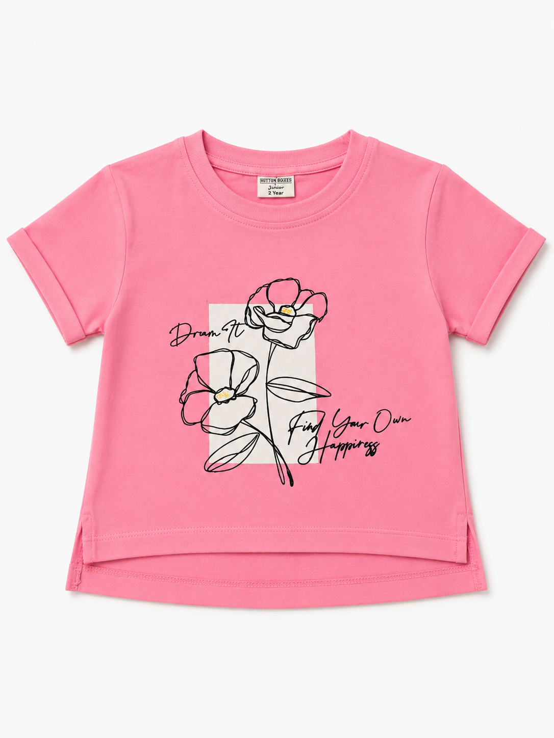 Girls Pink Short Sleeved Shirt Soft Cotton Clothing Set BloomUp