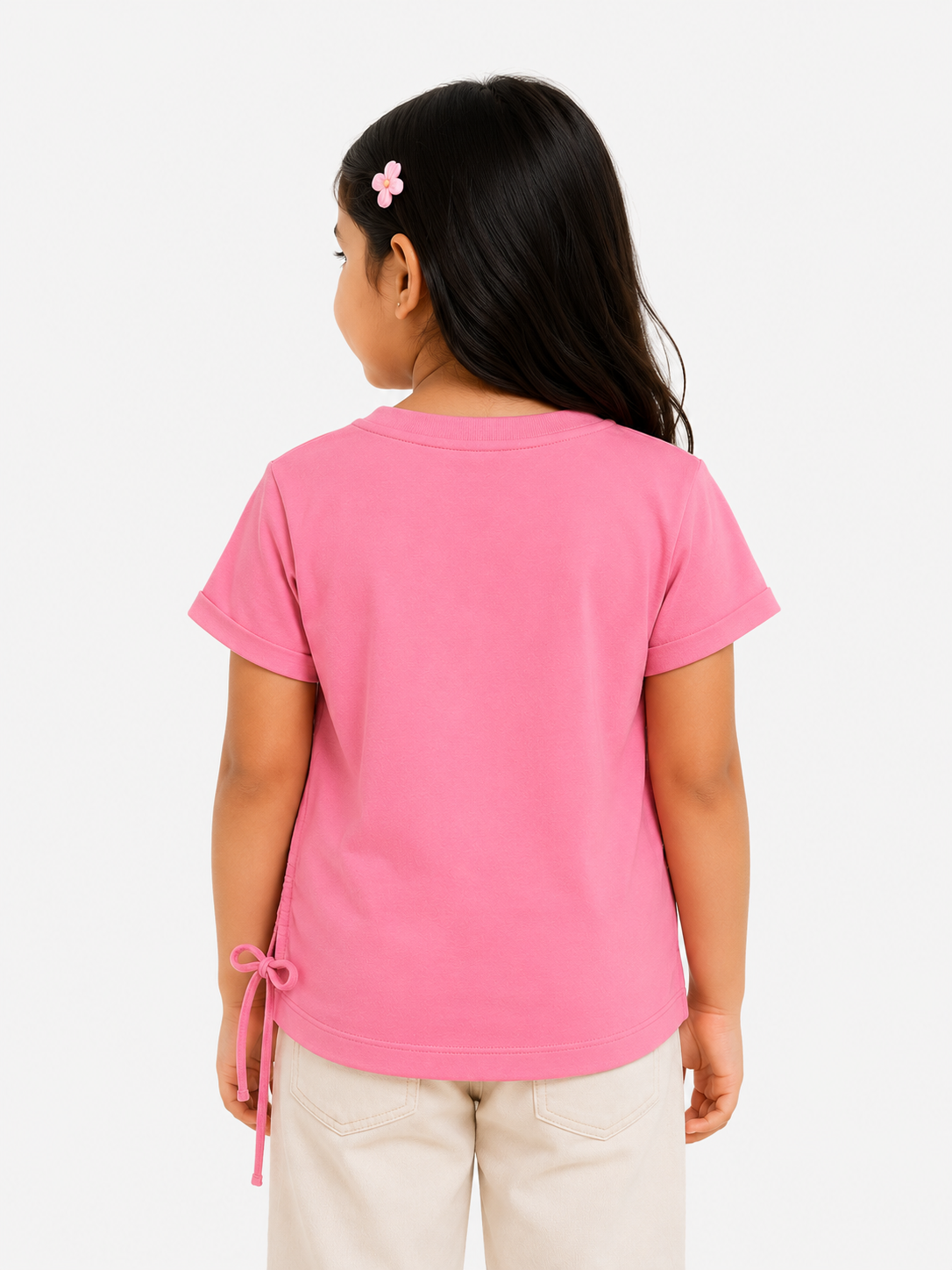 Girls Pink Short Sleeved Shirt Soft Cotton Clothing Set BloomUp