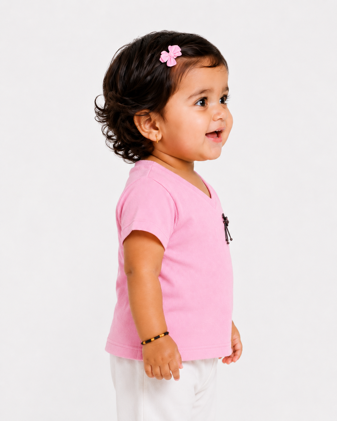 Girls Baby Pink Soft Cotton T-Shirt Casual Fashion Kids Wear BloomUp
