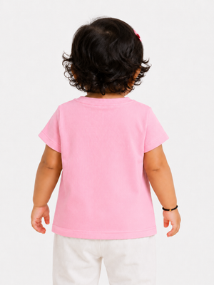 Girls Baby Pink Soft Cotton T-Shirt Casual Fashion Kids Wear BloomUp