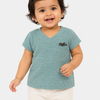 Sage Green Ribbed V-Neck Top for Girls – Casual Everyday Wear