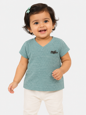 Green Stylish Playwear Boys  Soft Cotton T-Shirt BloomUp