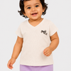 Off White Ribbed V-Neck Top for Girls – Casual Everyday Wear