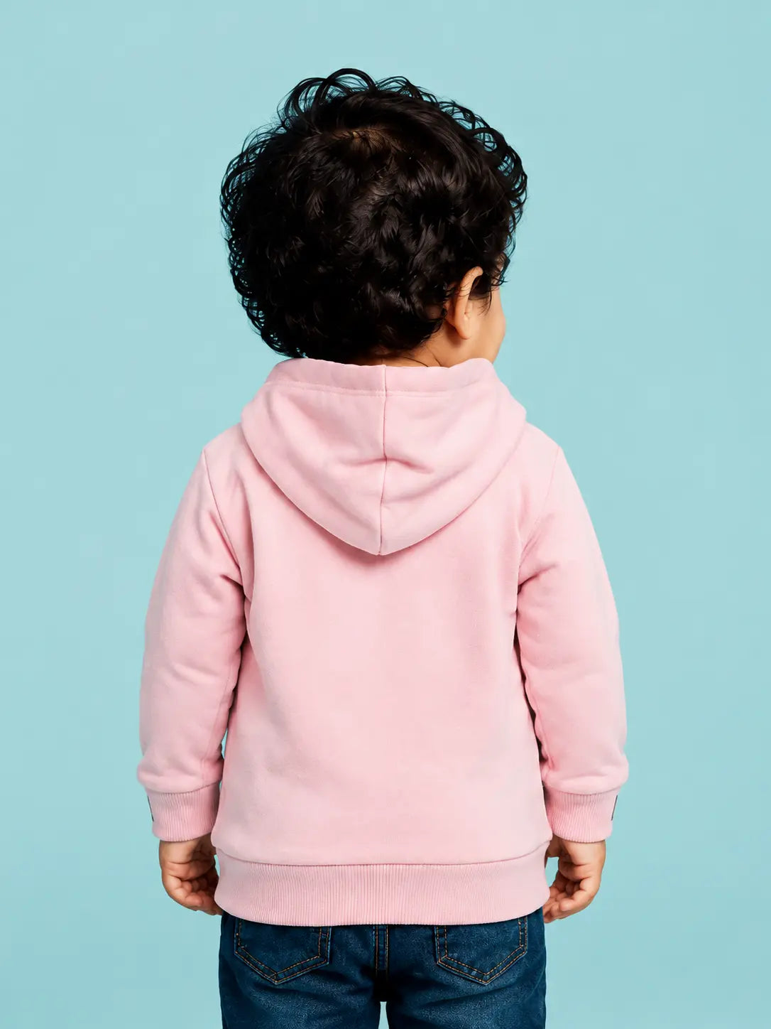 BloomUp Blush Pink Hooded Sweatshirt for Girls – Soft Cotton Fleece Winter Hoodie