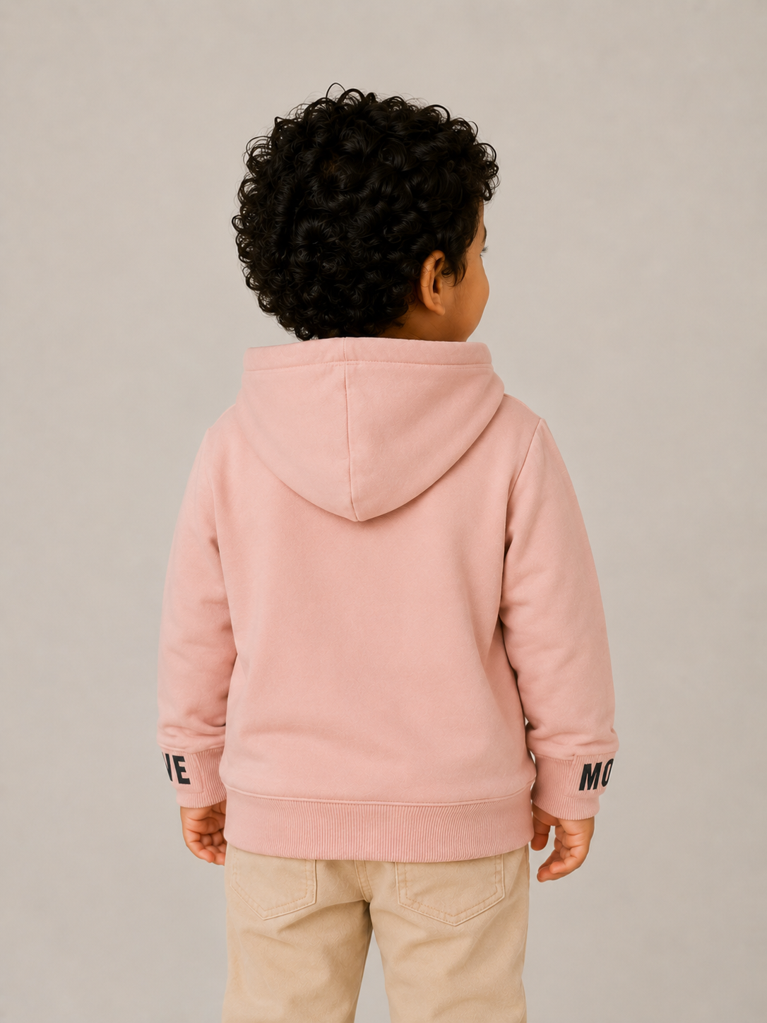 Blush Pink Hooded Sweatshirt for Girls – Soft Cotton Fleece Winter Hoodie BloomUp