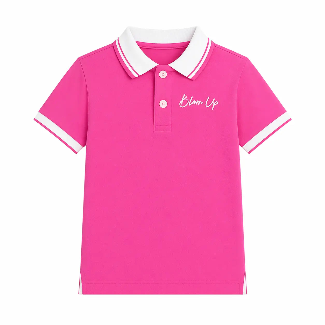 Pink Polo Collar Kids T-Shirt – Soft Cotton Smart Casual Summer Wear for Boys BloomUp