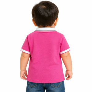 Pink Polo Collar Kids T-Shirt – Soft Cotton Smart Casual Summer Wear for Boys BloomUp