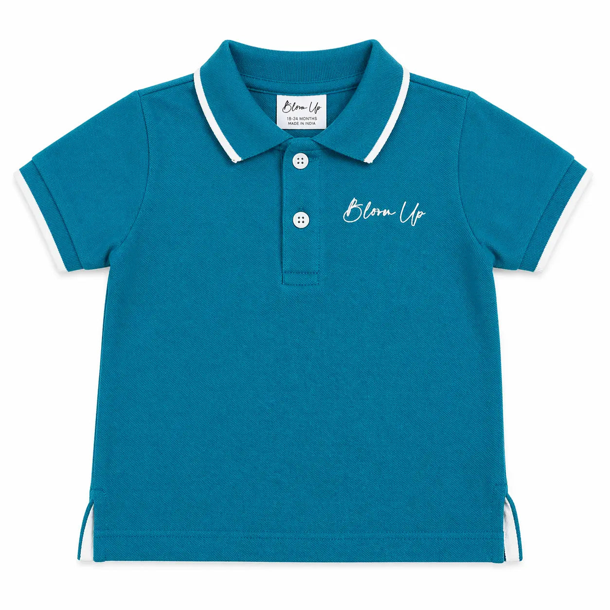 Teal Polo Collar Kids T-Shirt – Soft Cotton Smart Casual Summer Wear for Boys BloomUp
