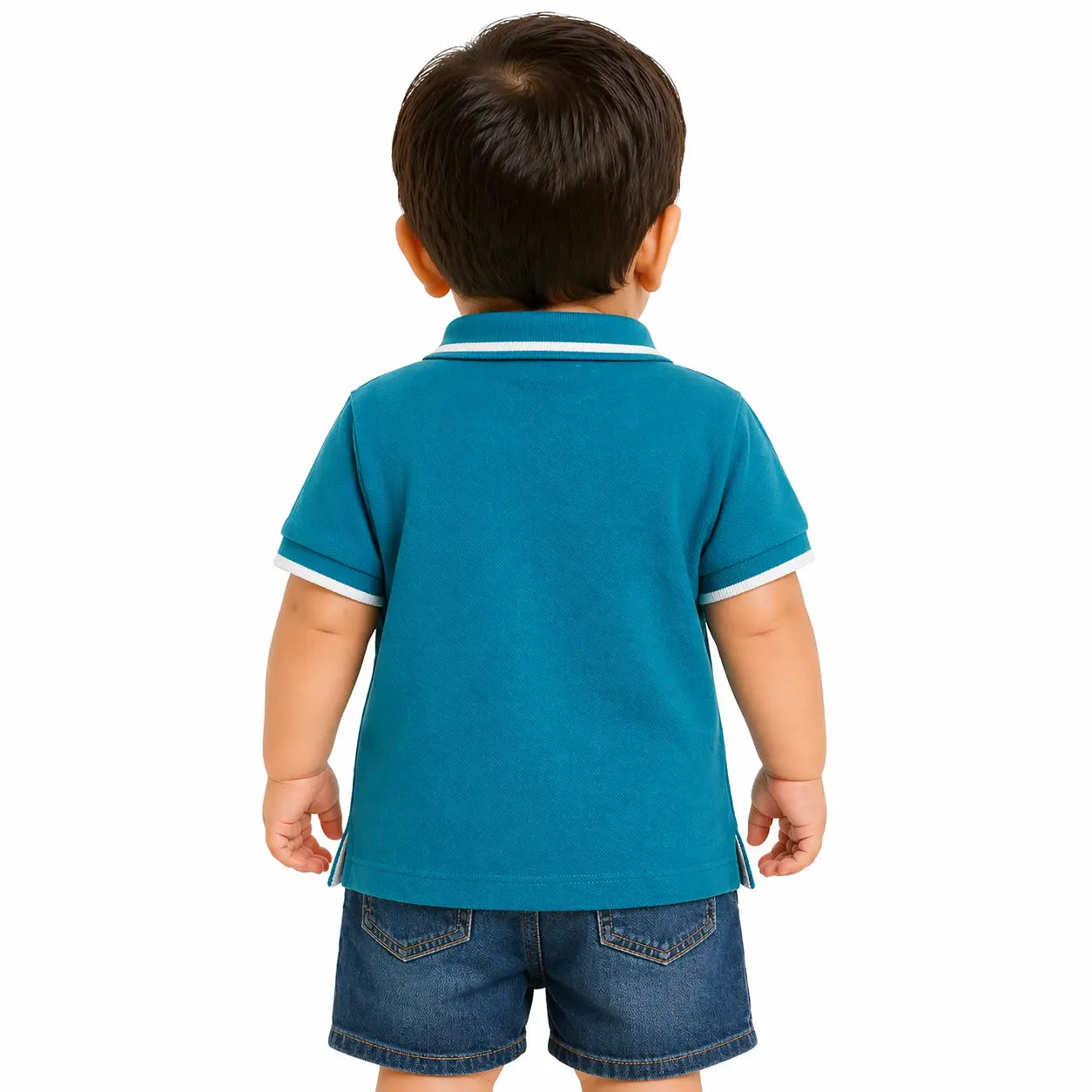 Teal Polo Collar Kids T-Shirt – Soft Cotton Smart Casual Summer Wear for Boys BloomUp