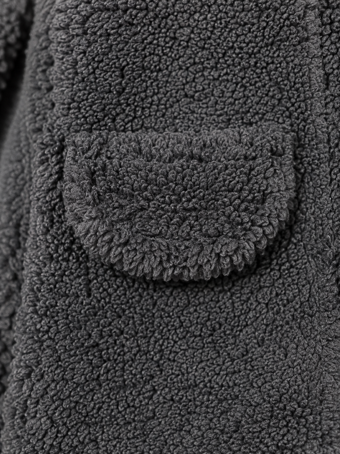 Charcoal Grey Sherpa Hooded Jacket for Baby Boys & Girls – Soft Fleece Winter Wear BloomUp