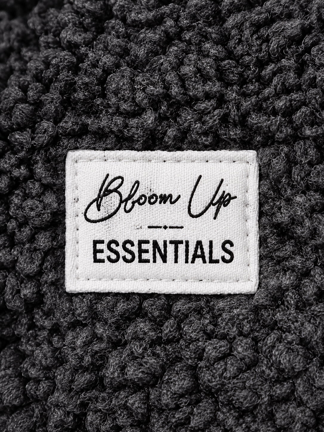 Charcoal Grey Sherpa Hooded Jacket for Baby Boys & Girls – Soft Fleece Winter Wear BloomUp