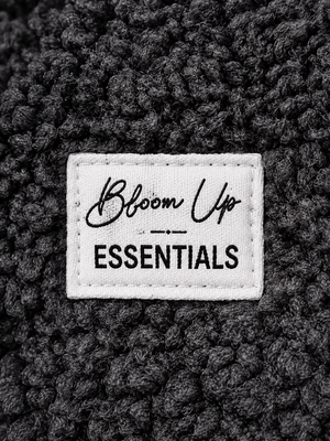 Charcoal Grey Sherpa Hooded Jacket for Baby Boys & Girls – Soft Fleece Winter Wear BloomUp