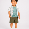 White Tropical Print 3-Piece Shirt, T-Shirt & Shorts Set for Boys – Casual Summer Outfit