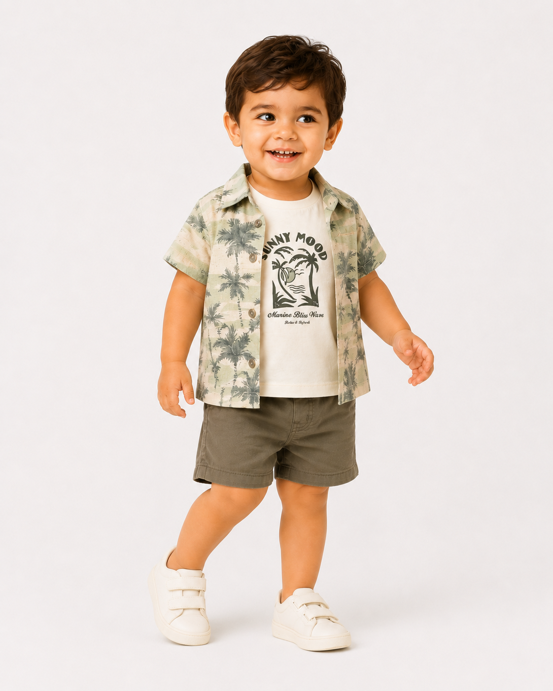 Boys Navy Checkered Pull On Soft Cotton Clothing Set BloomUp