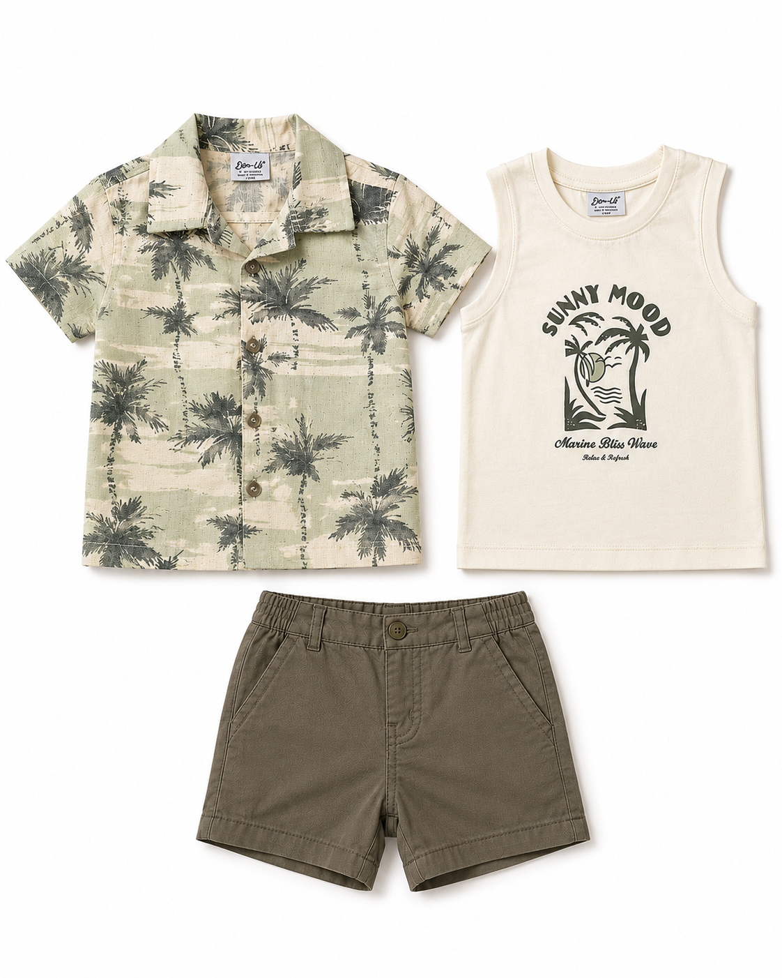 Boys Navy Checkered Pull On Soft Cotton Clothing Set BloomUp