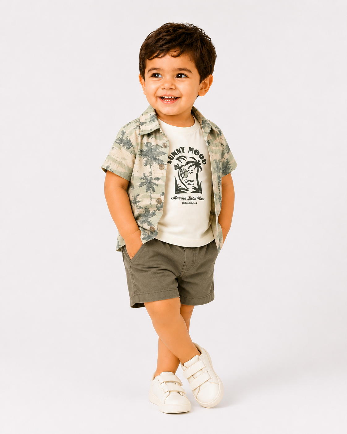 Boys Navy Checkered Pull On Soft Cotton Clothing Set BloomUp