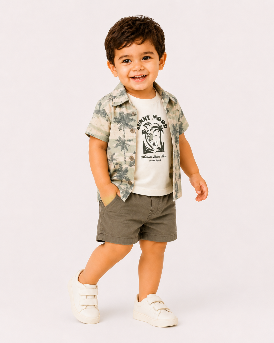 Boys Navy Checkered Pull On Soft Cotton Clothing Set BloomUp