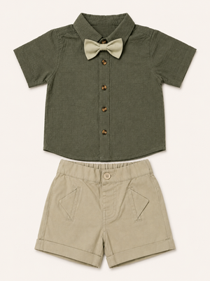 Dark Olive Baby Co-ord Top & Pant Set for Infants (0–24M) BloomUp