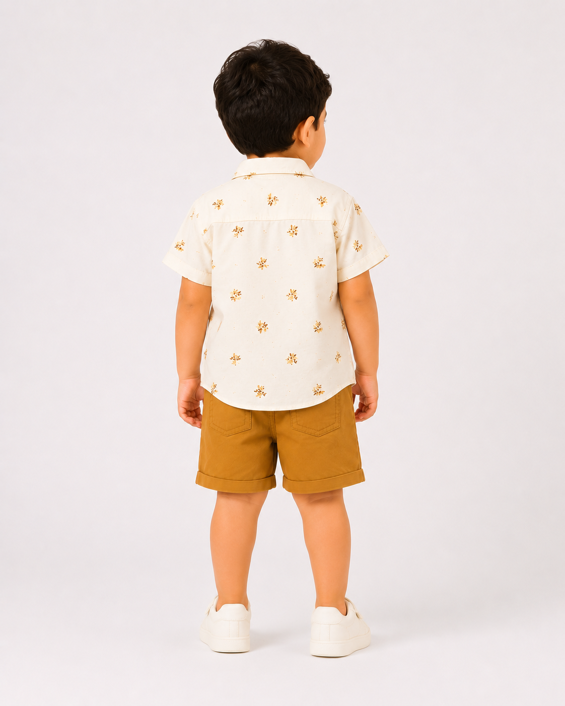 Boys Khaki Cargo Style Shorts Soft Cotton Clothing Set BloomUp