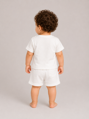 Boys Blue Pull On Shorts Soft Cotton Clothing Set BloomUp