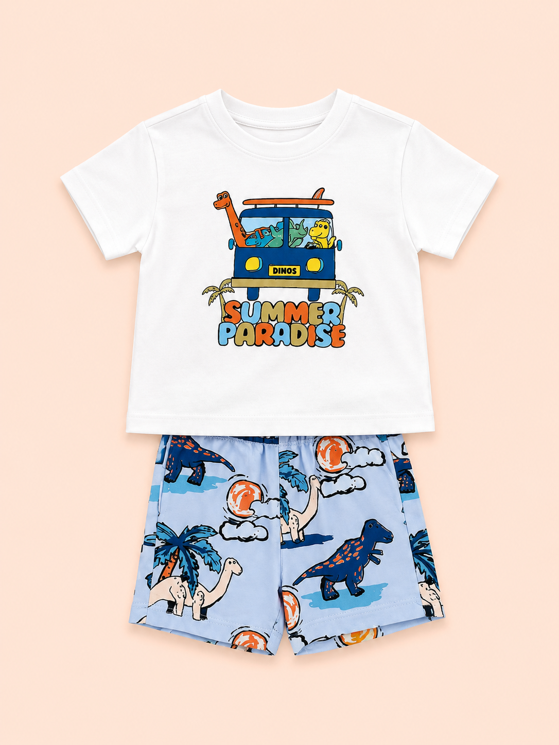 Sky Blue Casual Summer Boys Soft Cotton Clothing Set BloomUp