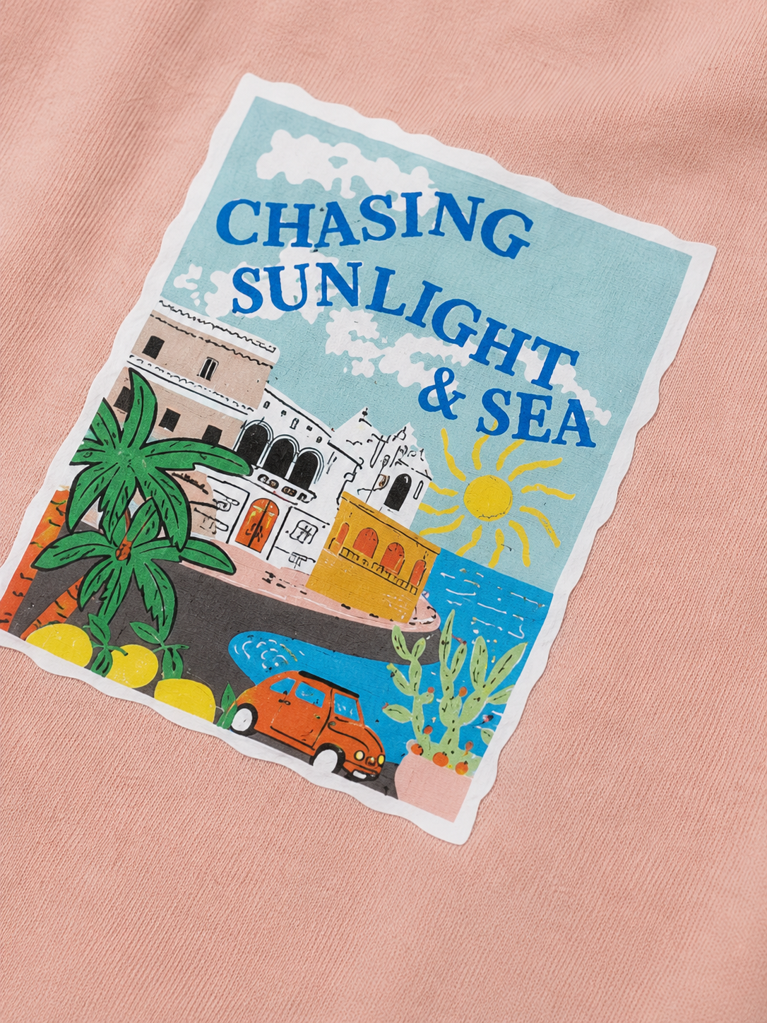 Pink Seaside Graphic T-Shirt & Shorts Set for Toddlers – Soft Cotton Summer Wear BloomUp