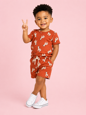 Boys Orange Soft Cotton Sets Casual Fashion Kids Wear BloomUp