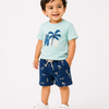 Mint Beach Club T-Shirt & Navy Printed Shorts Set for Boys – Casual Summer Outfit