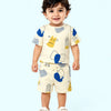 Cream Animal Print T-Shirt & Shorts Co-ord Set for Boys – Soft Cotton Summer Outfit for Kids