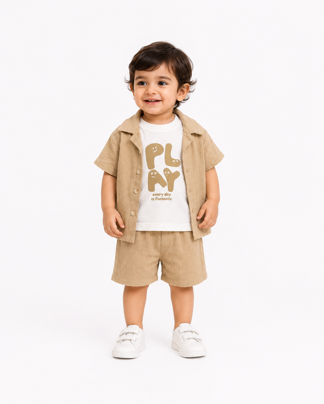 Boys Mint Green Cargo Shorts Soft Cotton Clothing Set BloomUp