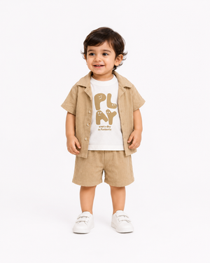 Boys Mint Green Cargo Shorts Soft Cotton Clothing Set BloomUp