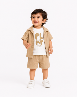 Boys Mint Green Cargo Shorts Soft Cotton Clothing Set BloomUp