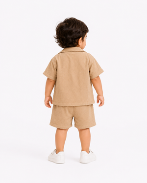 Boys Mint Green Cargo Shorts Soft Cotton Clothing Set BloomUp