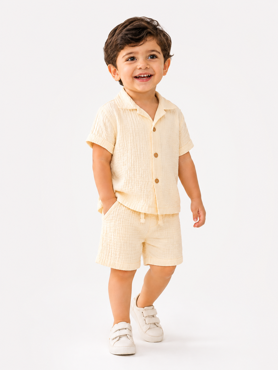 Boys Light Green Pull On Soft Cotton Clothing Set BloomUp