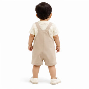 Baby Fawn Dungaree Romper Set with Printed T-Shirt BloomUp