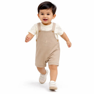 Baby Fawn Dungaree Romper Set with Printed T-Shirt BloomUp