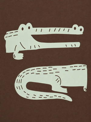BloomUp Brown Crocodile Graphic Kids T-Shirt – Soft Cotton Full Sleeve Casual Wear Tee