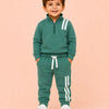 Sage Green Track Co-ord Set for Baby Boys – Half Zip Sweatshirt & Jogger Pants Set