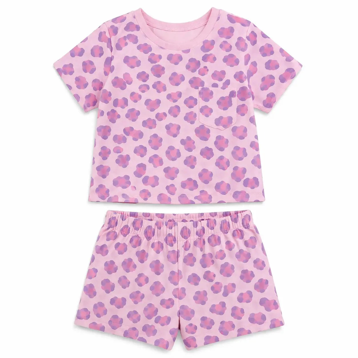 Beige Leopard Print Kids Co-ord Set – Cotton T-Shirt & Shorts Trendy Summer Outfit for Boys BloomUp