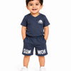 Navy Blue Sports T-Shirt & Shorts Set for Boys – Soft Cotton Activewear Outfit