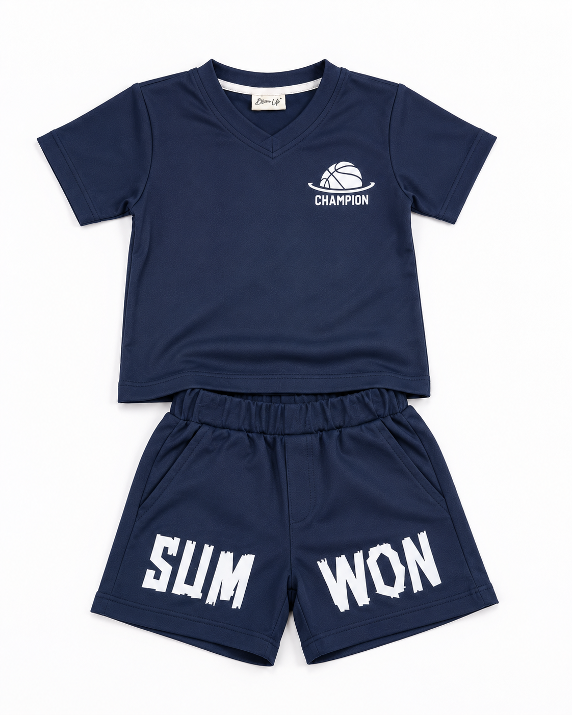 Boys Navy Shirt And Shorts Soft Cotton Clothing Set BloomUp